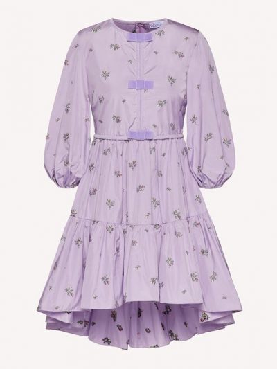 RED VALENTINO Floral Bouquet Motif Taffeta Dress .18211