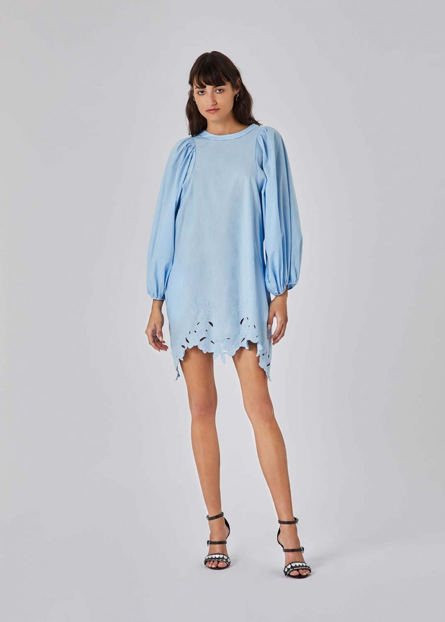 BLUGIRL POPLIN DRESS WITH ROSE INLAYS 18377 - Image 2