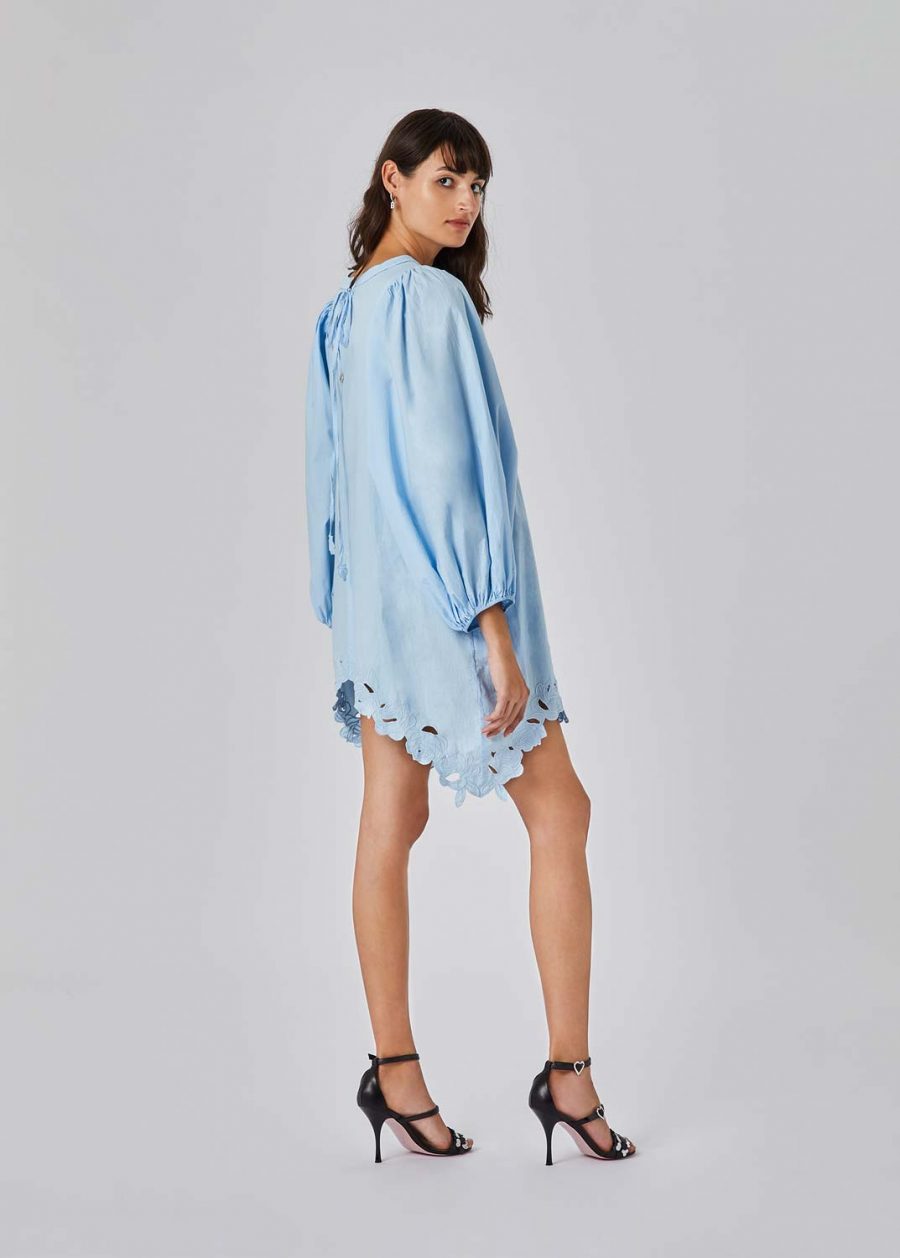 BLUGIRL POPLIN DRESS WITH ROSE INLAYS 18377 - Image 3