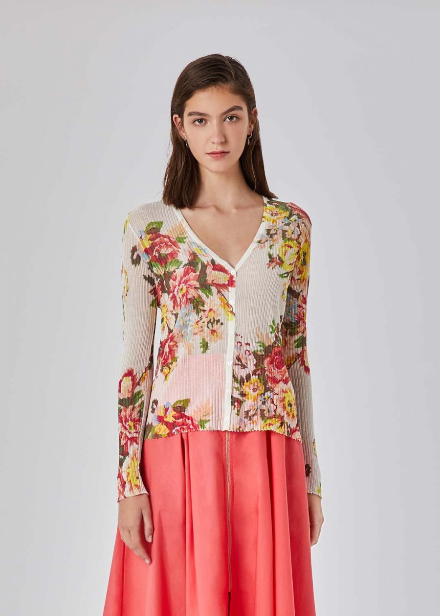 BLUGIRL FLOWER PRINT COTTON BLEND CARDIGAN 18374 - Image 2