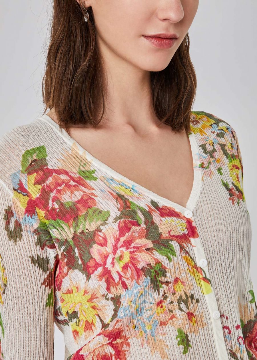 BLUGIRL FLOWER PRINT COTTON BLEND CARDIGAN 18374 - Image 4