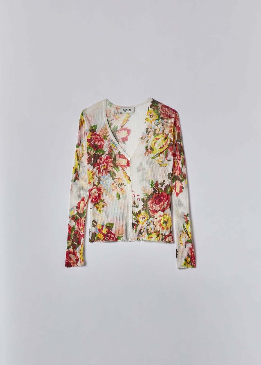 BLUGIRL FLOWER PRINT COTTON BLEND CARDIGAN 18374