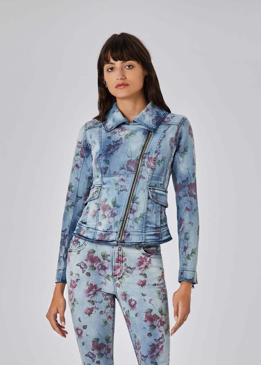 BLUGIRL ROSE PRINT DENIM JACKET 18382 - Image 2