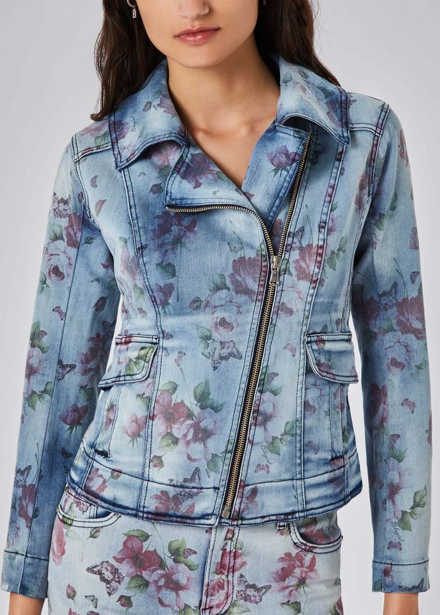 BLUGIRL ROSE PRINT DENIM JACKET 18382 - Image 4