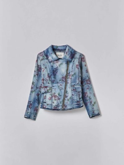 BLUGIRL ROSE PRINT DENIM JACKET 18382