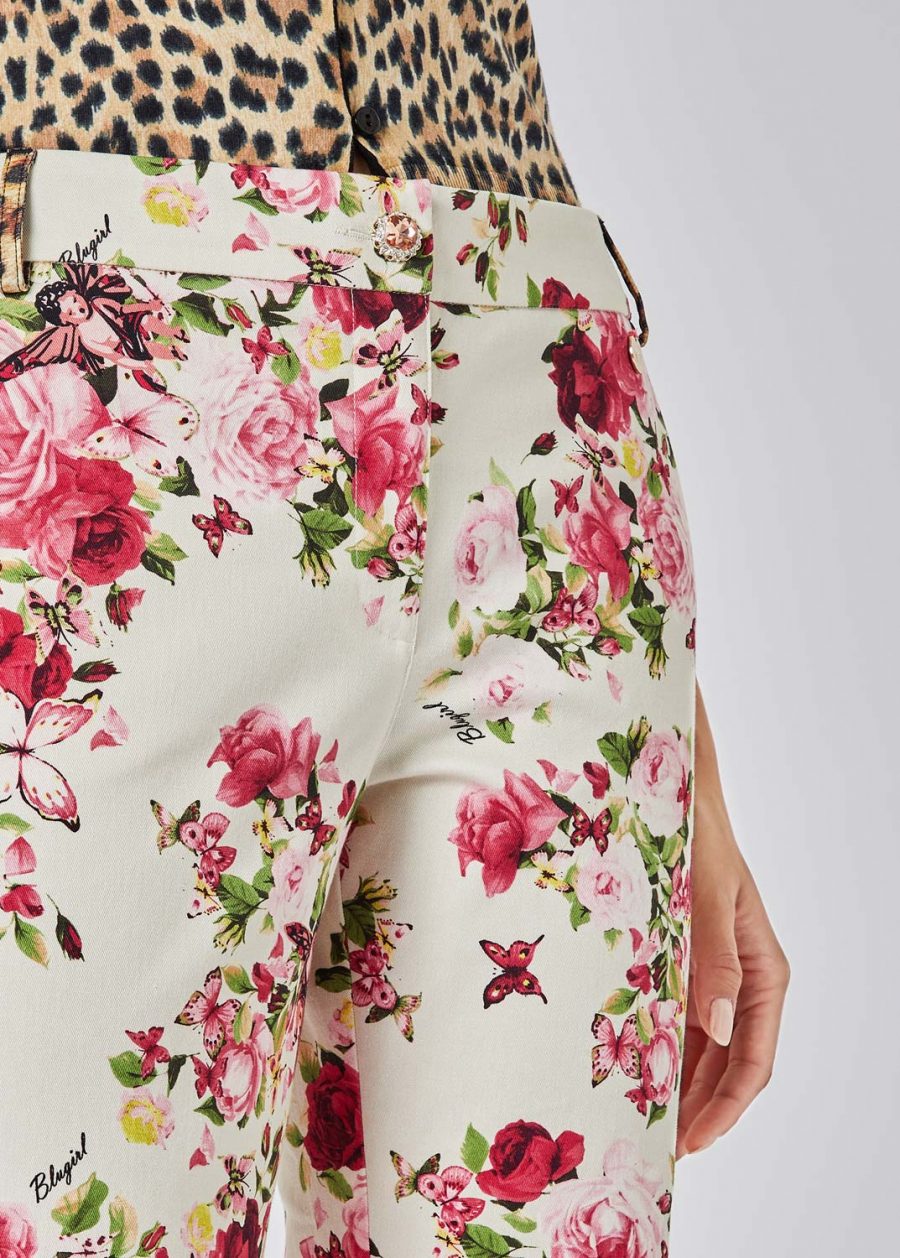 BLUGIRL FLORAL PRINT CANVAS PANTS 18380 - Image 3