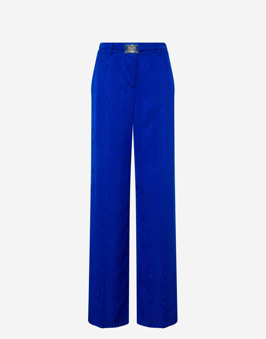 MOSCHINO FLOWING MOIRÉ SAFETY BELT TROUSERS 18629