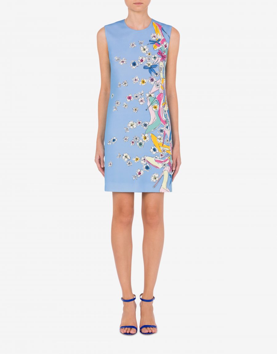 MOSCHINO HEELS & FLOWERS LIGHT CADY DRESS 18630 - Image 2