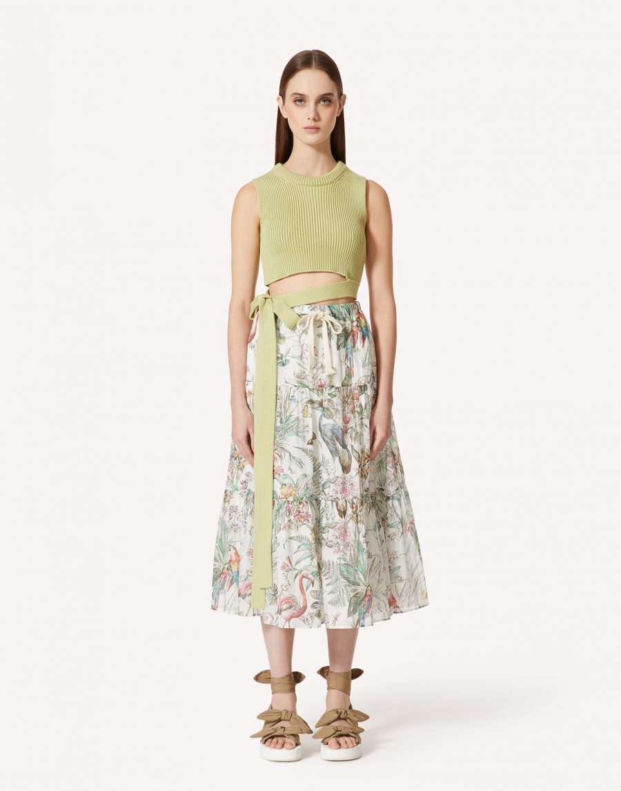 RED VALENTINO COTTON CAMISOLE WITH WAISTBAND 18611 - Image 2