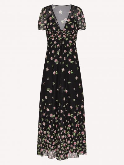 RED VALENTINO SILK DRESS WITH ROSE OMBRÉ PRINT 18808