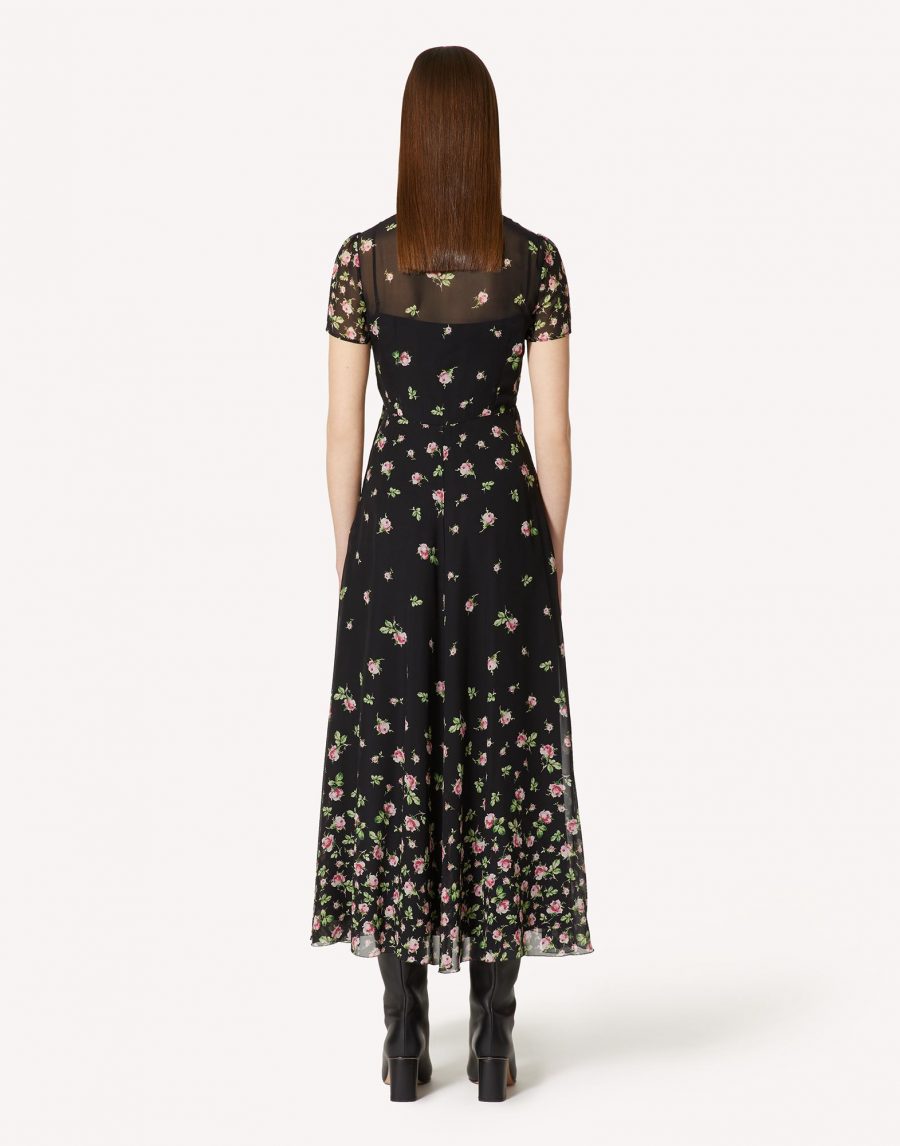 RED VALENTINO SILK DRESS WITH ROSE OMBRÉ PRINT 18808 - Image 3