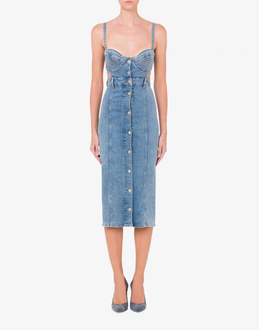 MOSCHINO STRETCH DENIM DRESS WITH CUT-OUTS 18820 - Image 2