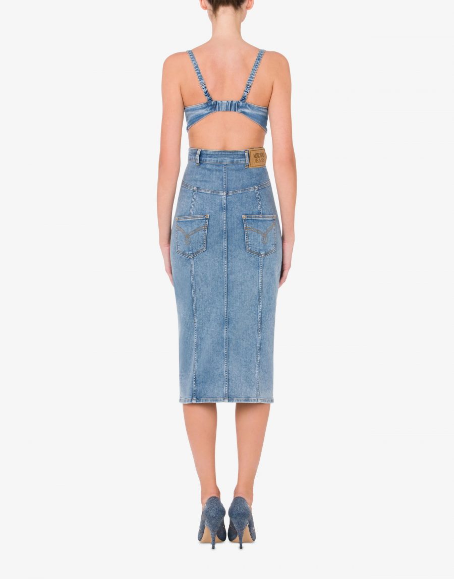 MOSCHINO STRETCH DENIM DRESS WITH CUT-OUTS 18820 - Image 3