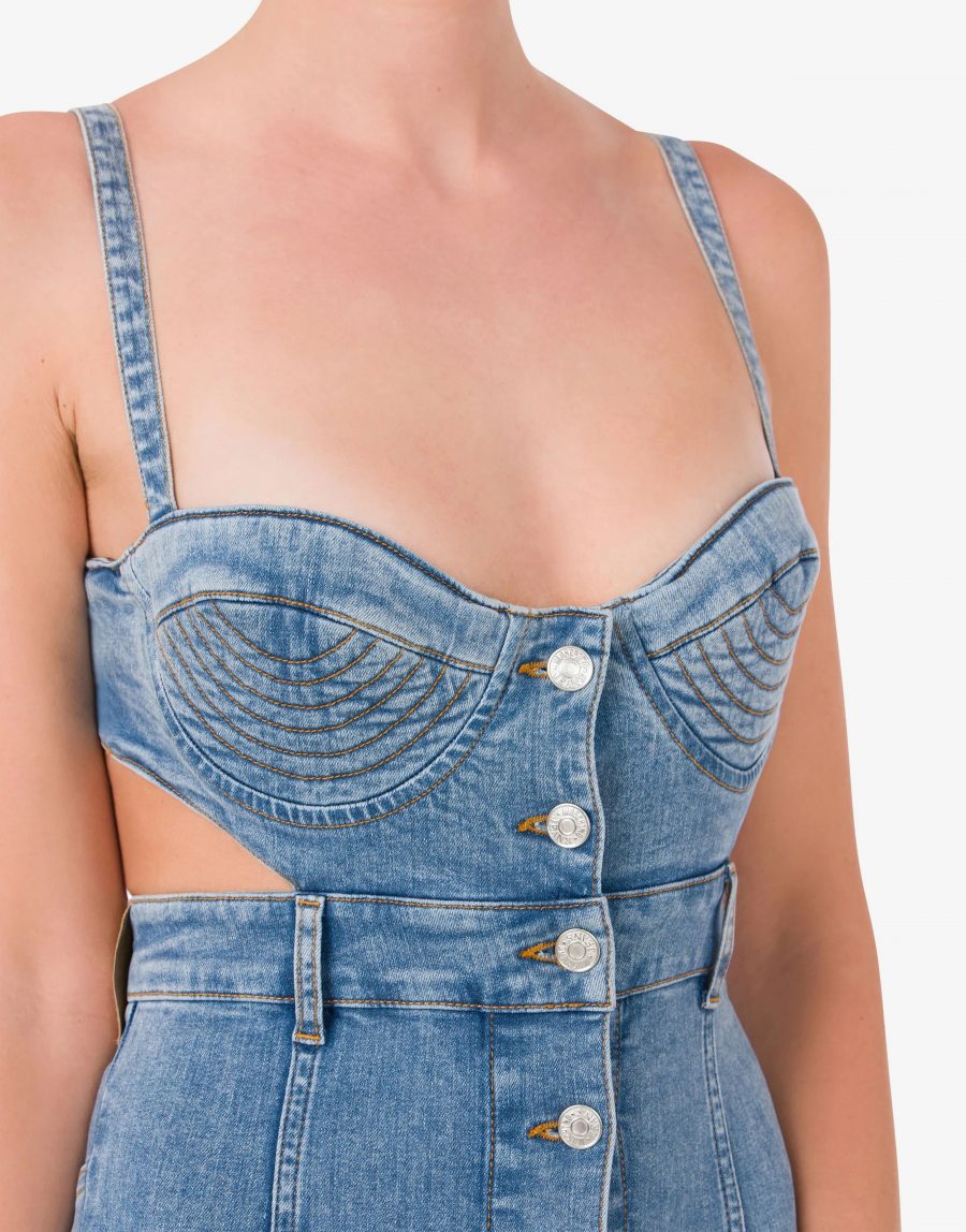 MOSCHINO STRETCH DENIM DRESS WITH CUT-OUTS 18820 - Image 4
