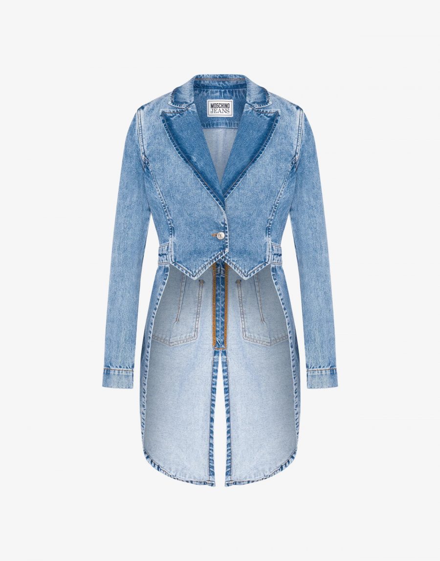 MOSCHINO RECYCLED DENIM TAILCOAT JACKET 18828