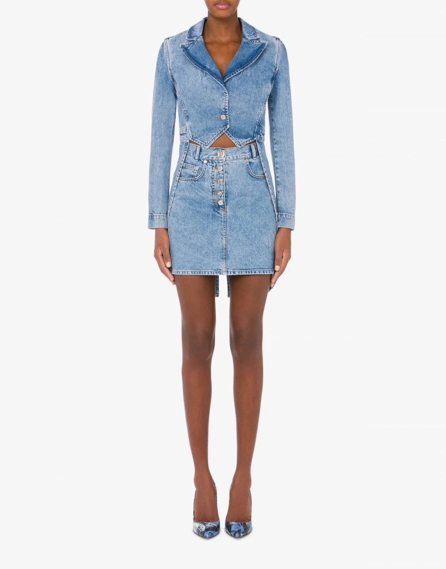 MOSCHINO RECYCLED DENIM TAILCOAT JACKET 18828 - Image 2