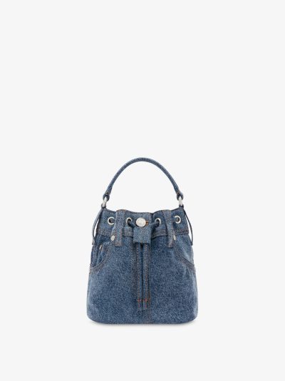 MOSCHINO WASHED DENIM BUCKET BAG 18826