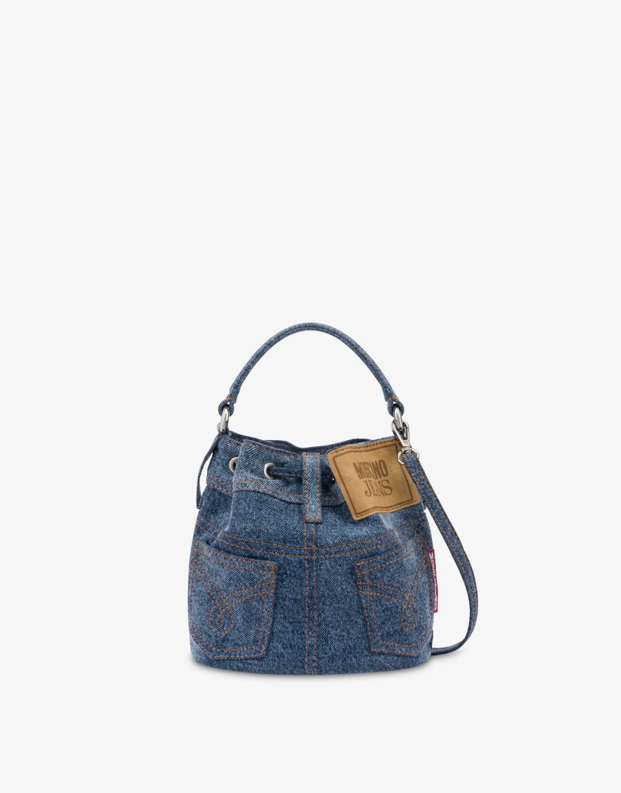 MOSCHINO WASHED DENIM BUCKET BAG 18826 - Image 2