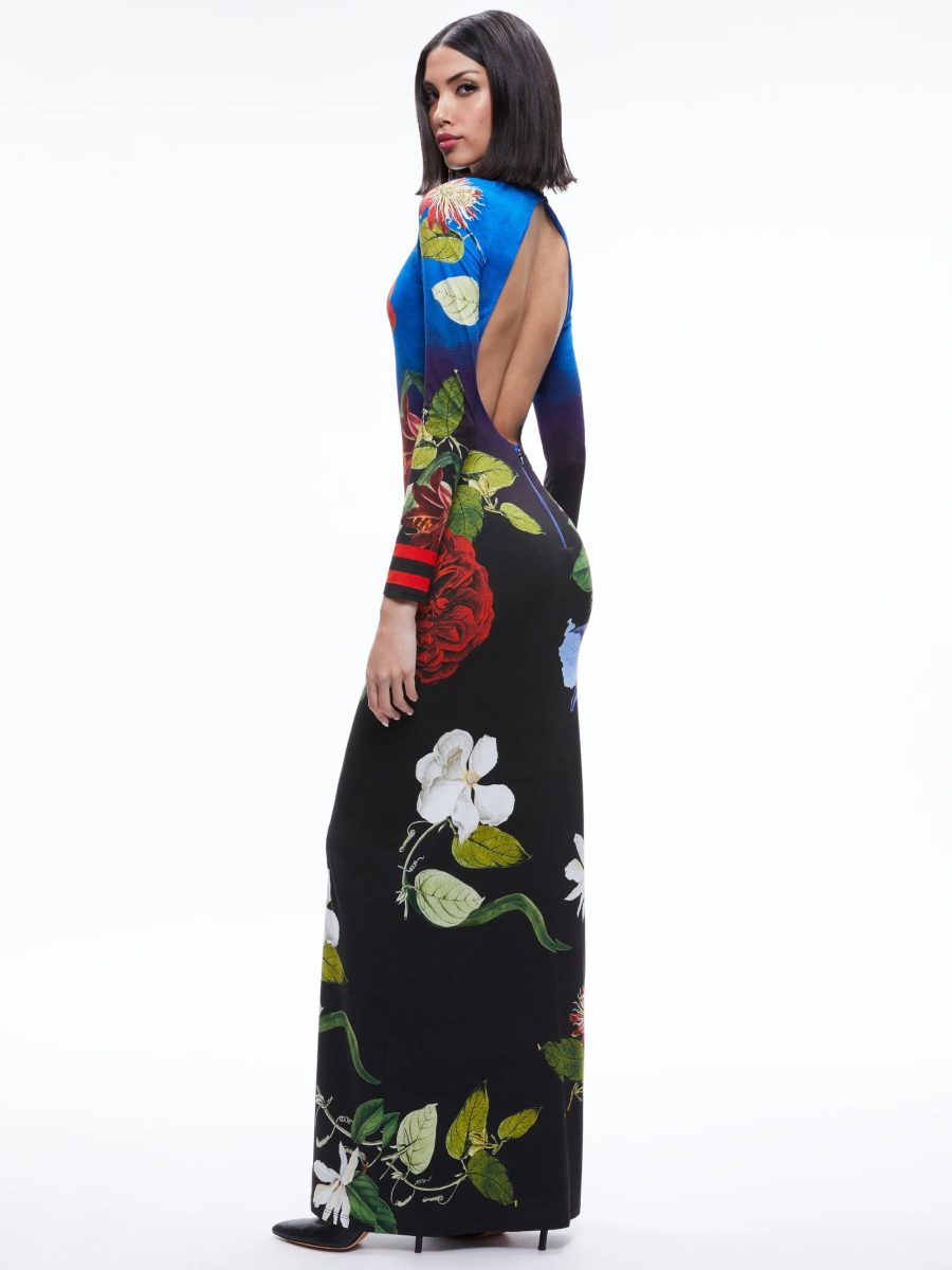 ALICE+OLIVIA DELORA OPEN BACK MAXI DRESS 18846 - Image 3