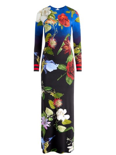 ALICE+OLIVIA DELORA OPEN BACK MAXI DRESS 18846