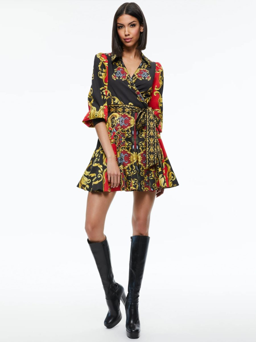 ALICE+OLIVIA ALISA WRAP GODET SHIRT DRESS 18849 - Image 2