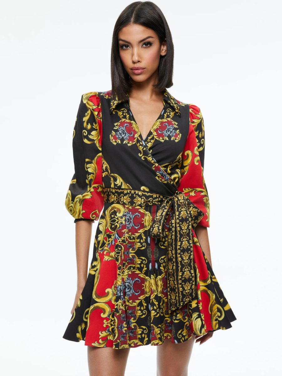 ALICE+OLIVIA ALISA WRAP GODET SHIRT DRESS 18849 - Image 4