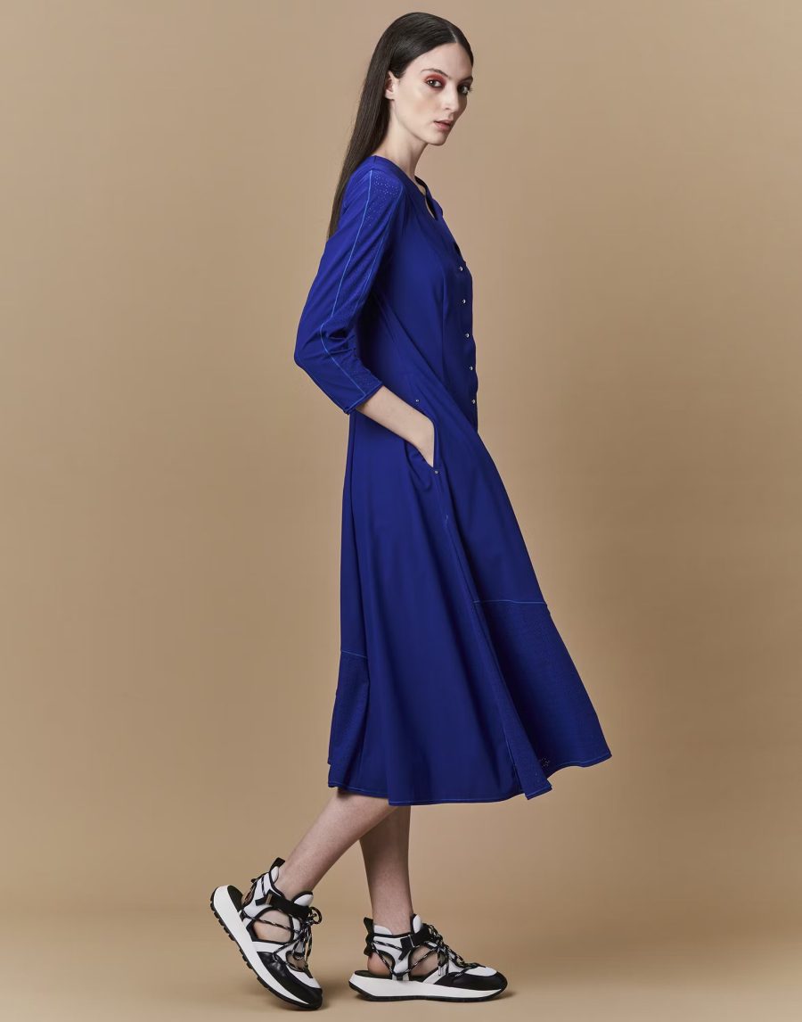 HIGH Fit and flare purple-blue dress with mini-studs in front 24032 - Image 3