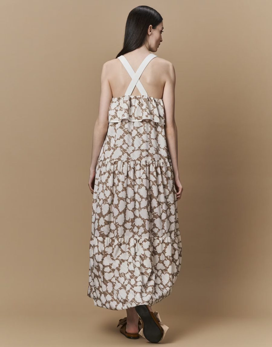 HIGH Full skirted dress with salopettes-style straps 24031 - Image 2