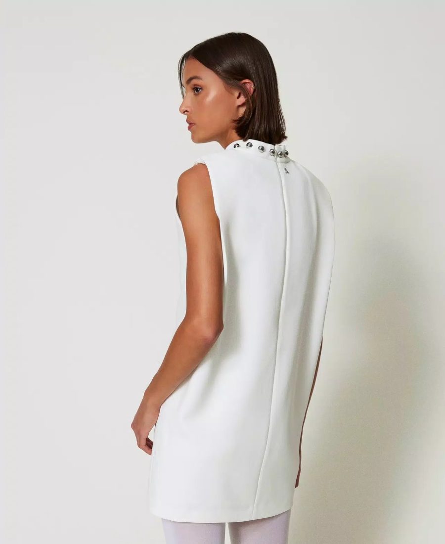 TWINSET Cady crêpe dress with metallic pearls 25029 - Image 3