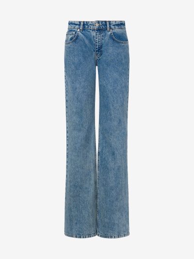 MOSCHINO Peace Symbol denim flared trousers 25017