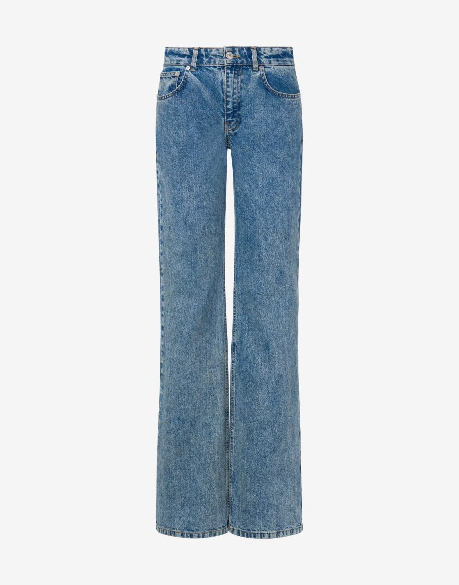 MOSCHINO Peace Symbol denim flared trousers 25017