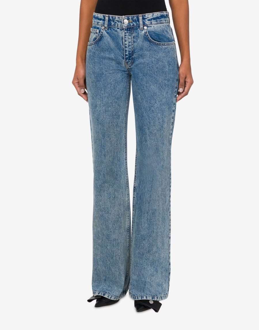 MOSCHINO Peace Symbol denim flared trousers 25017 - Image 2
