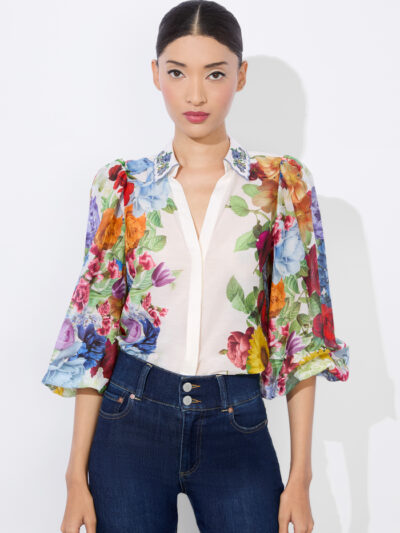 ALICE+OLIVIA ROANNE BUTTON DOWN