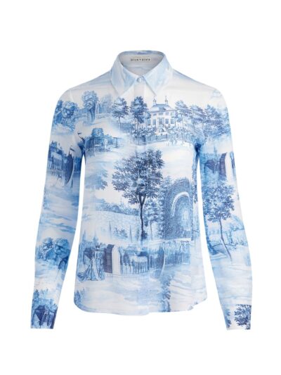 ALICE+OLIVIA WILLA SILK BLOUSE