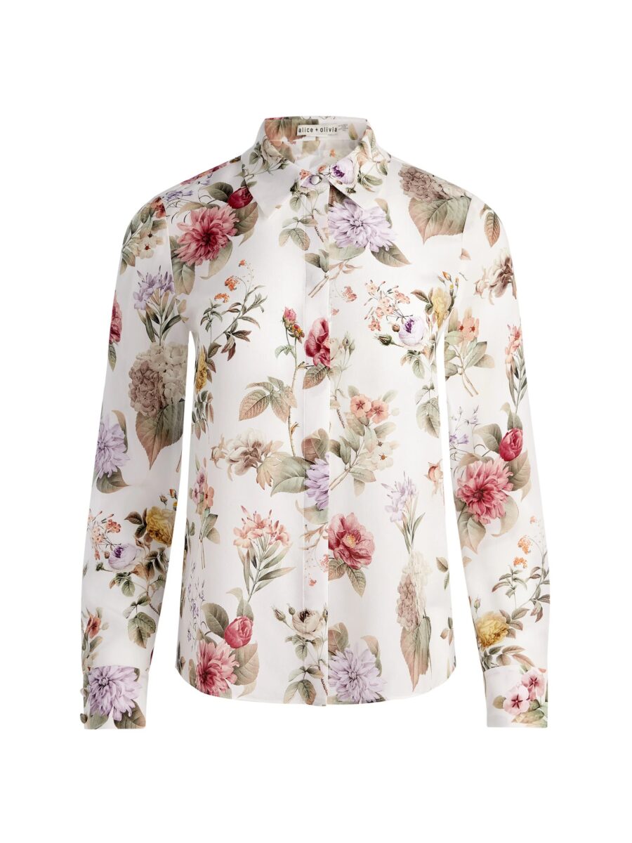ALICE+OLIVIA WILLA SILK BLOUSE 25261
