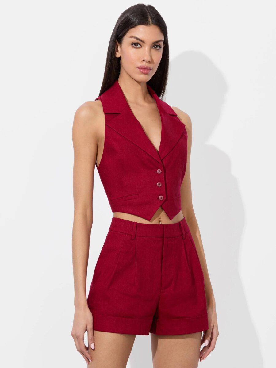ALICE+OLIVIA DONNA LINEN VEST 26166 - Image 2