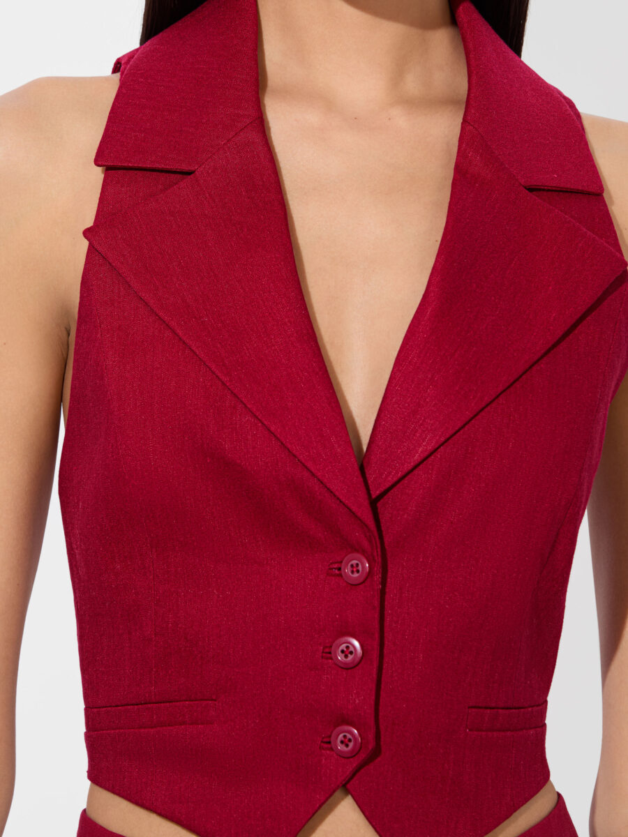 ALICE+OLIVIA DONNA LINEN VEST 26166 - Image 4