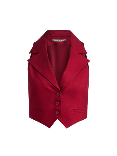 ALICE+OLIVIA DONNA LINEN VEST 26166