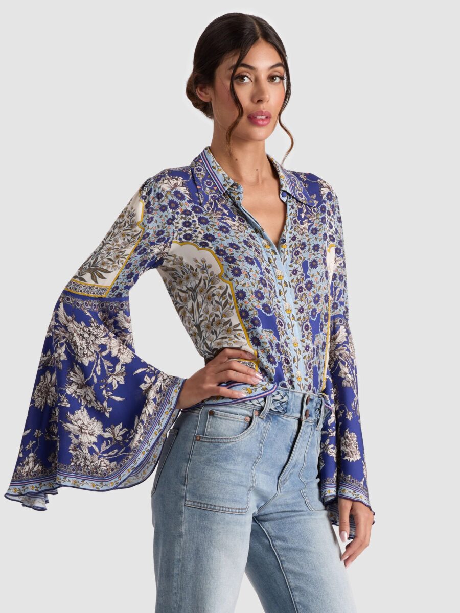 ALICE+OLIVIA WILLA BELL SLEEVE TOP 26170 - Image 2