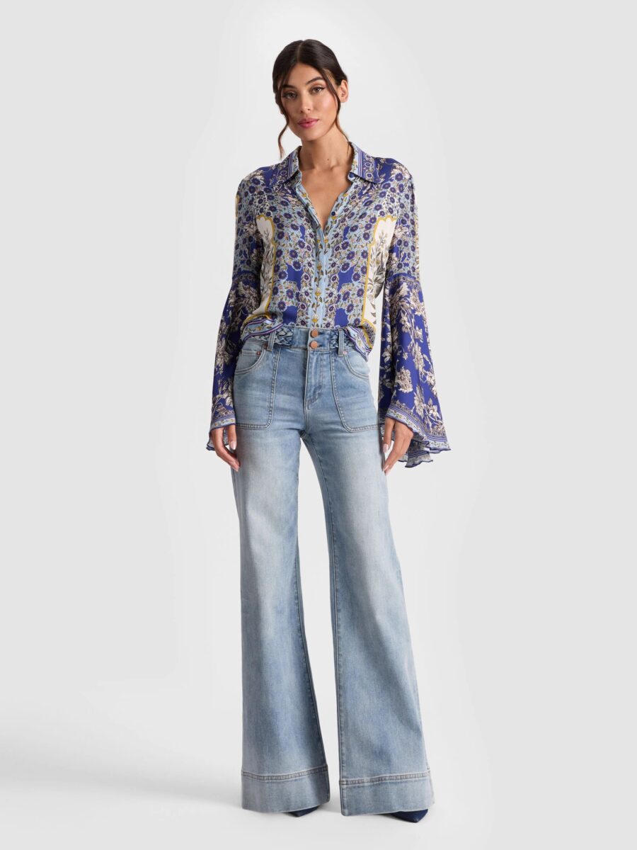 ALICE+OLIVIA WILLA BELL SLEEVE TOP 26170 - Image 3