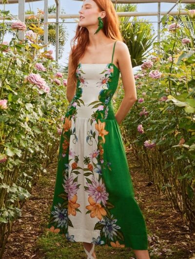 FARM RIO off-white sweet bloom dreamscape lenzing™ ecovero™ euroflax™ midi dress