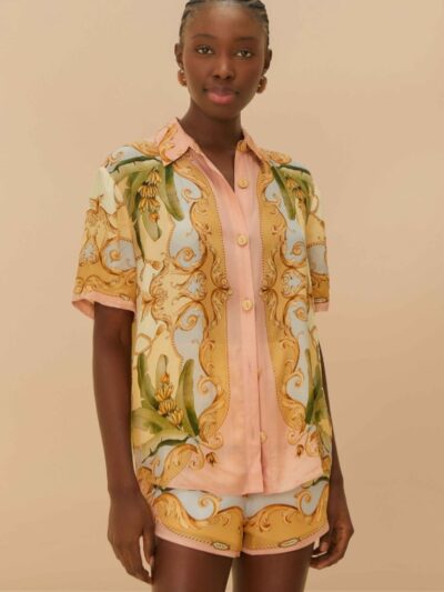 FARM RIO banana royalty kalendoscope multicolor shirt