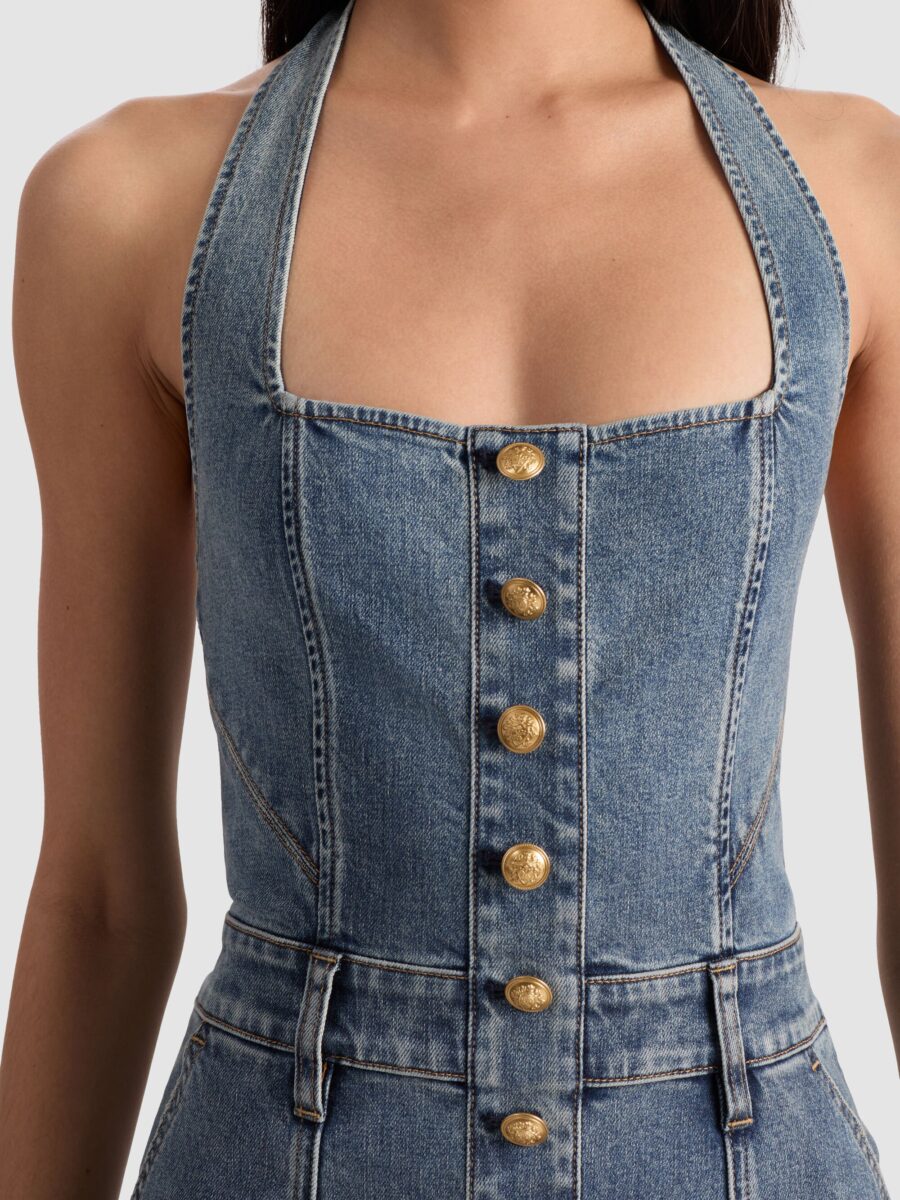 ALICE+OLIVIA PENNIE DENIM JUMPSUIT 26169 - Image 3