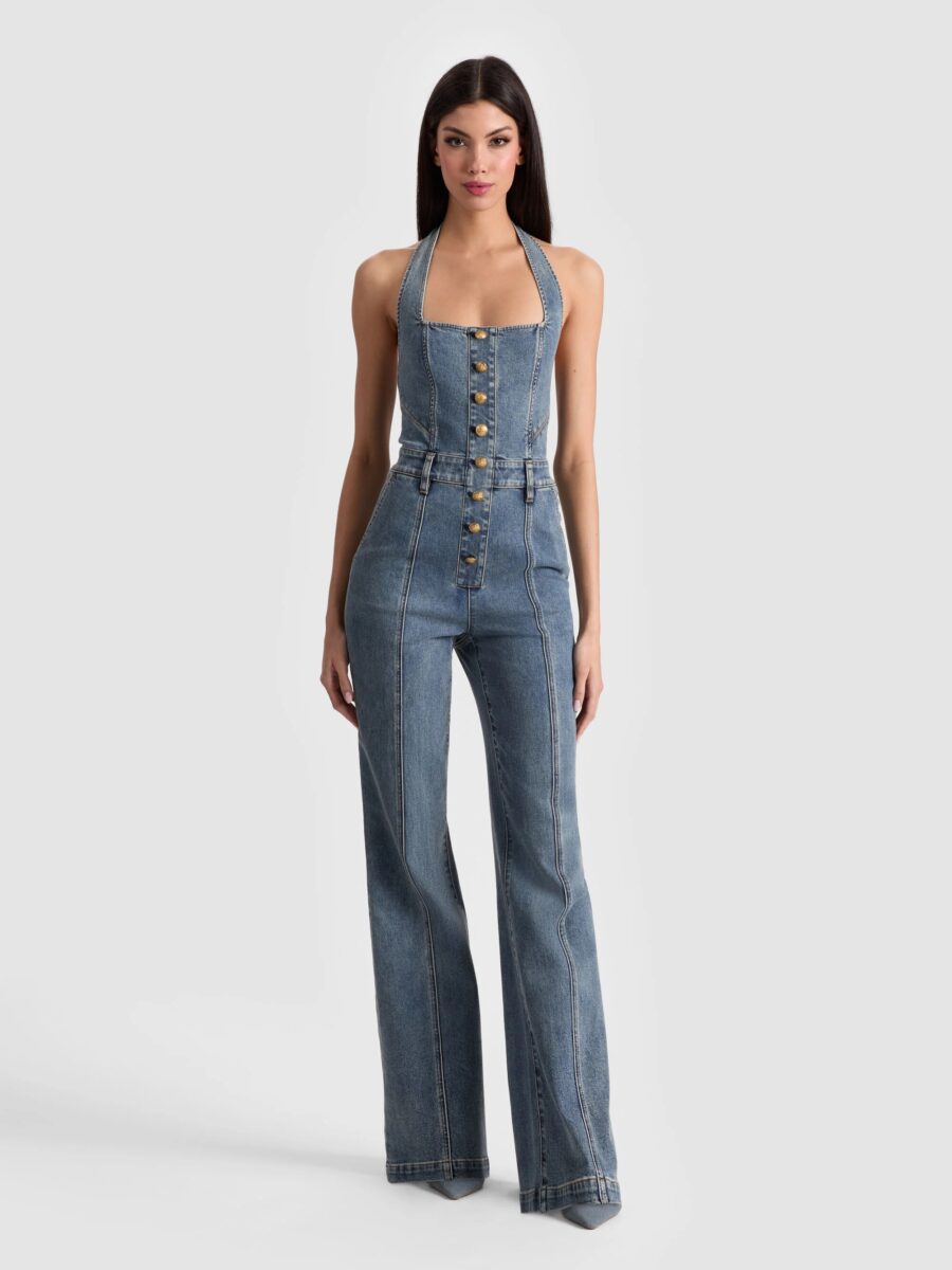 ALICE+OLIVIA PENNIE DENIM JUMPSUIT 26169 - Image 2