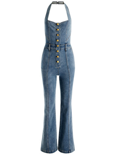ALICE+OLIVIA PENNIE DENIM JUMPSUIT 26169
