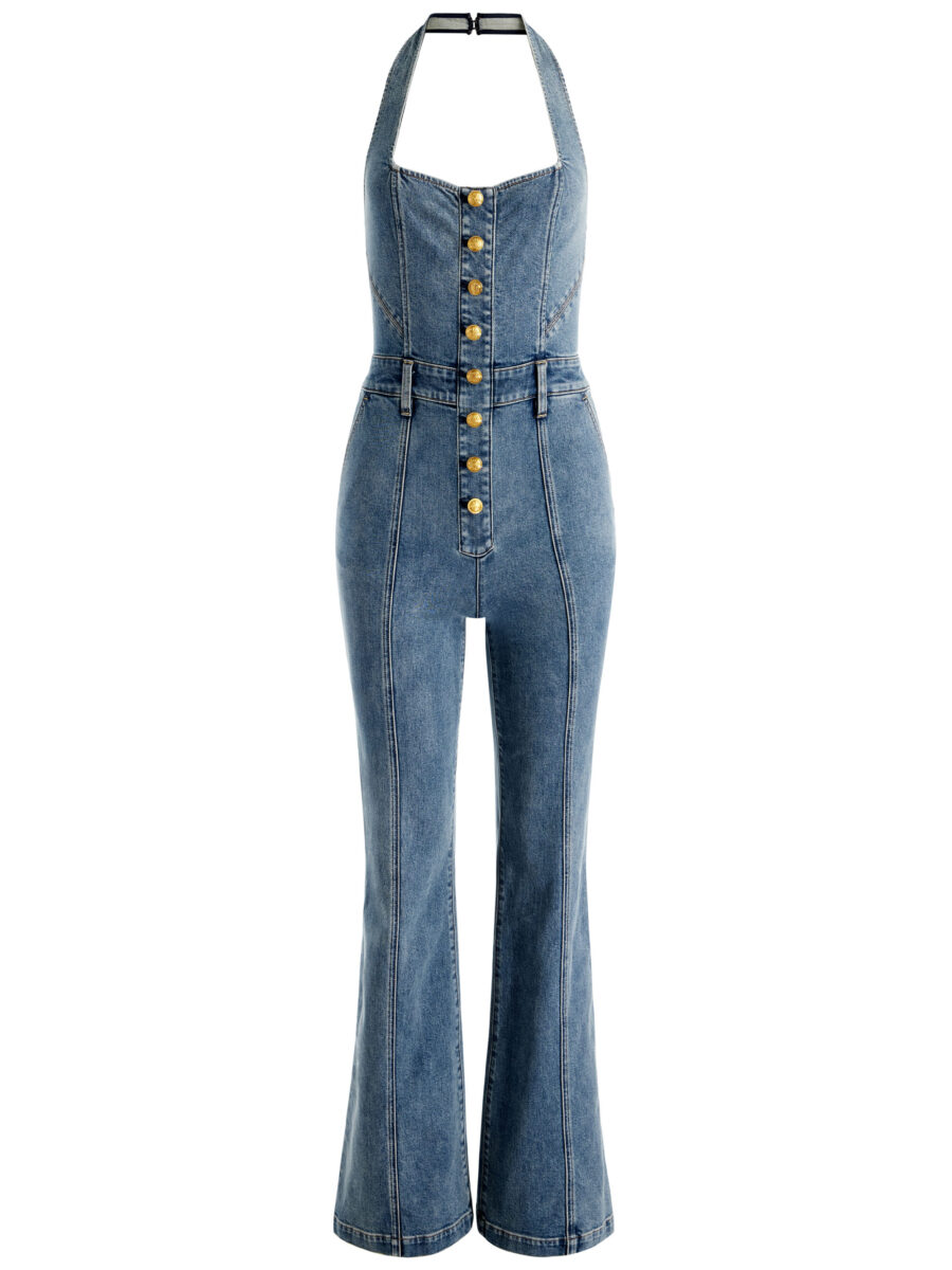 ALICE+OLIVIA PENNIE DENIM JUMPSUIT 26169