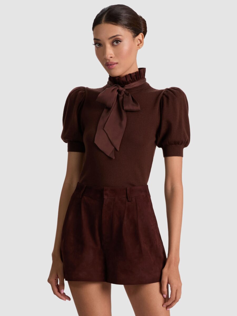 ALICE + OLIVIA CHASE PUFF SLEEVE SWEATER - Image 2