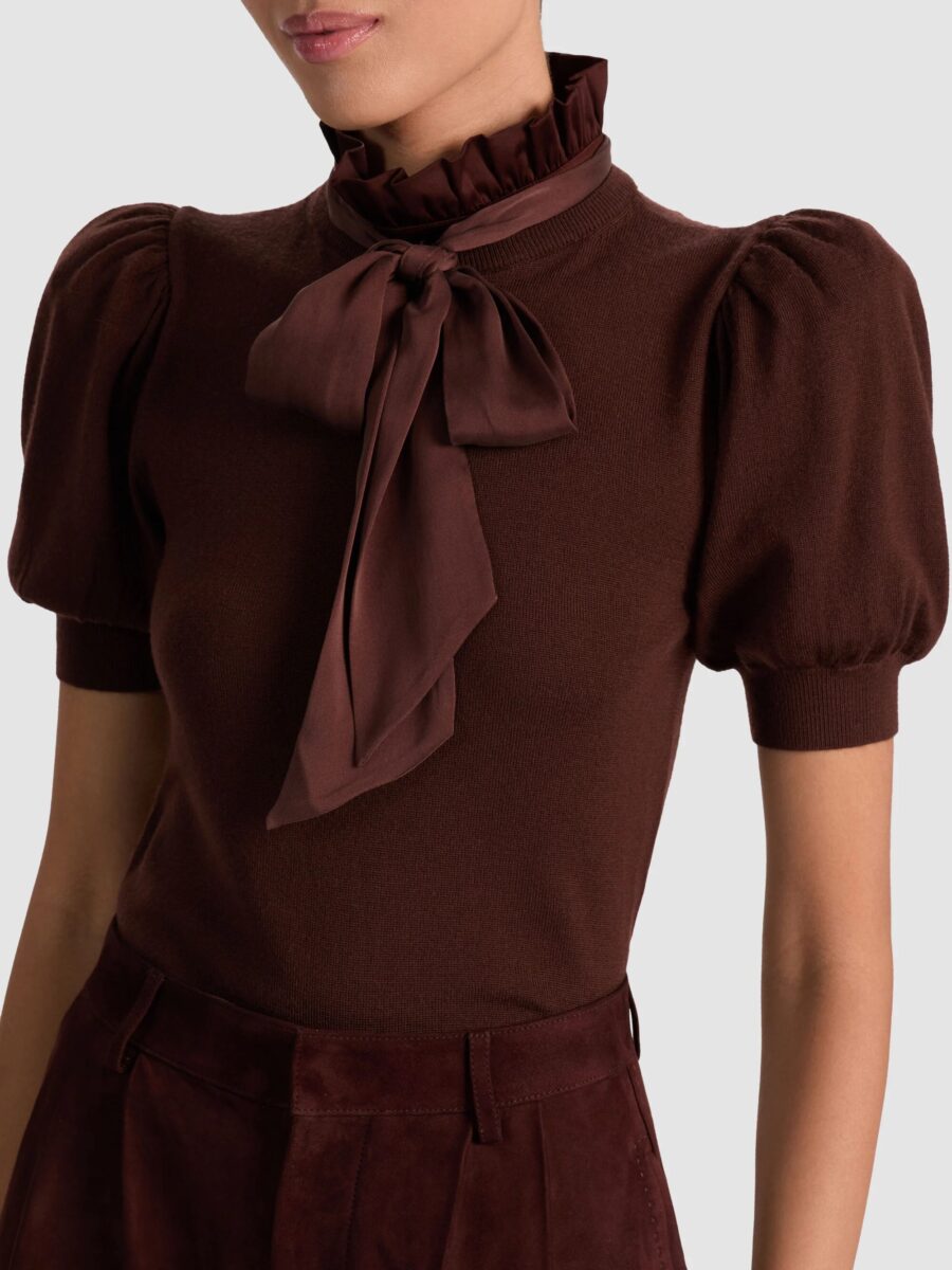 ALICE + OLIVIA CHASE PUFF SLEEVE SWEATER - Image 3