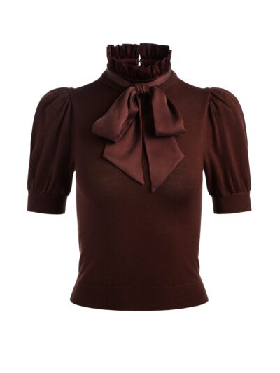 ALICE + OLIVIA CHASE PUFF SLEEVE SWEATER