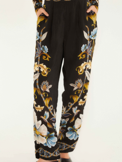 FARM RIO black flowerful garden pajama pants 262563